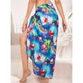 thumbnail image 3 of LA LEELA Women's Beachwear Beach Santa Sarong Bikini Coverups Wrap Swim Cover Up Pareo Wraps Christmas Bathing Suit for Women One Size Reindeer, Blue, 3 of 5
