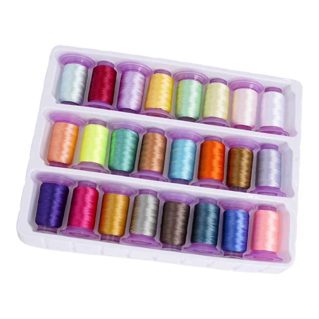 24 Spools Embroidery Thread for Sewing Machine Hand Stitching Embroidery Needlework Sewing Thread 300Yards/Spool