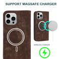 thumbnail image 3 of Funda de cuero para teléfono móvil iPhone 14 con carga inalámbrica, funda para teléfono móvil Apple 12, funda protectora multifuncional magnética 13, 3 of 6