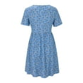 thumbnail image 6 of Ruyang 2024 Floral Beach Dresses for Women Short Sleeve V Neck Dress Loose And Comfortable Beach Sundress With Pockets Casual Lady Dresses, 6 of 9