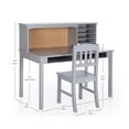 thumbnail image 6 of Guidecraft Kids Media Desk and Chair Set - Gray: Kids Desk and Chair Set, Study Table for Kids with Hutch and Shelf, Wood Bedroom Furniture Set, 6 of 7