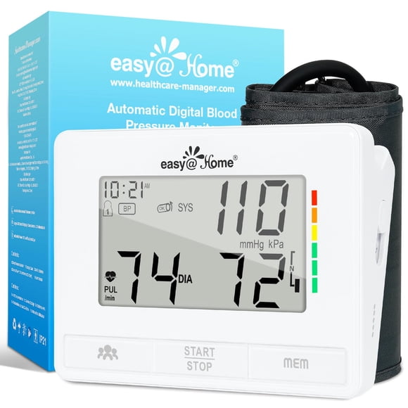 Large Cuff Blood Pressure Monitor, 22-42cm Adjustable X-Large Cuff, Easy@Home EBP-073