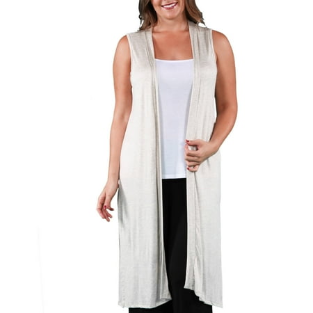 - Women's Plus Size Sleeveless Long Shrug