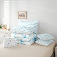 thumbnail image 6 of Manfei Blue Bowknot Bedding Comforter Set 7pcs for Girls, Watercolor Bow-Tie King Bedding Sets, Princess Bow Knot Bed Sheets, Breathable Home Decor, 6 of 8