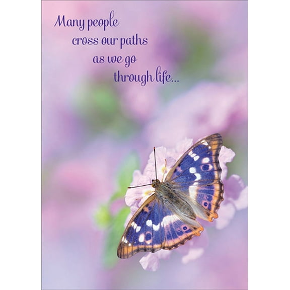 RSVP Many People Cross Our Paths Purple Butterfly Birthday Card