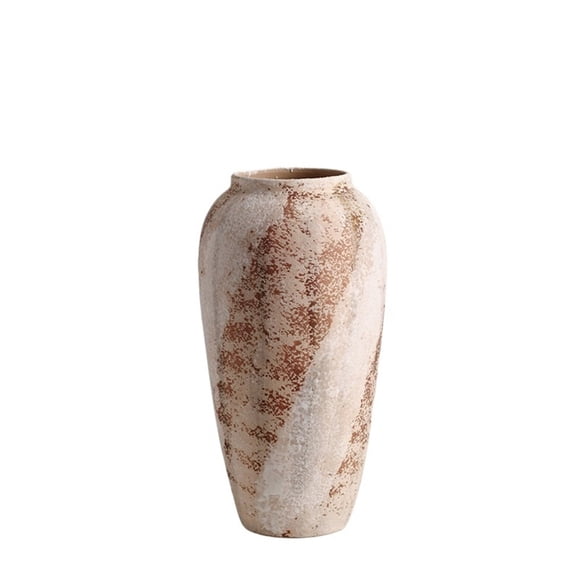 Ceramic Rustic Vase Floor Standing Tall Vase Decoration, Vintage Floor Standing Tall Vase Farmhouse Rustic Decoration