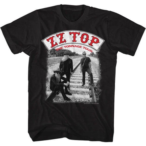 ZZ Top Rock Band Music Group Tonntour Black Adult T-Shirt Tee