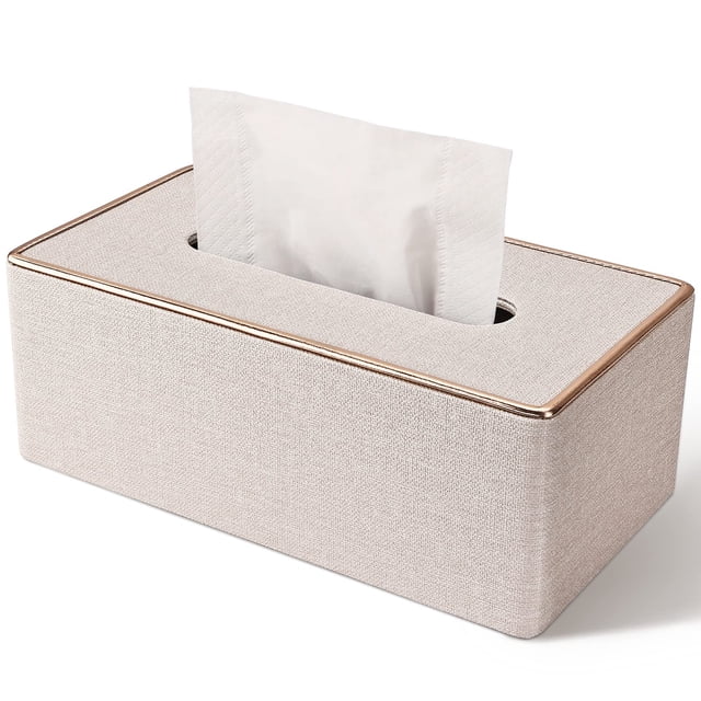 Funda para pañuelos GORESE, piel sintética, color beige, para pañuelos