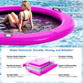 thumbnail image 4 of Danrelax 12FT Sunchill Round Inflatable Float Ring for Adults, Heavy Duty Hammock Pool Lounger with Pump, for Lake, Ocean & Pool, 4 of 8