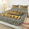 thumbnail image 3 of Manfei 3-Piece Twin Diamond Crown Sheet Set - Brown Leopard, 3 of 7