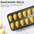 thumbnail image 2 of 2 Packs Non-Stick Madeleine Pot, Baking Mold 12 with Shell Cake Baking Tray Chocolate Non-Stick Baking Tray, Used for Oven Baking Black, 2 of 8