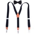 thumbnail image 4 of Black Bow Tie And Suspenders For Men  1 inch Y Shape Boys Suspender and Bowtie With Strong Clips for Wedding, 4 of 6