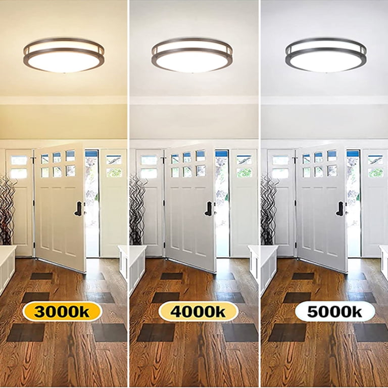 16 Inch Dimmable Flush Mount LED Ceiling Light - 34W 3060LM, 5 CCT Selectable, 4 Pack White