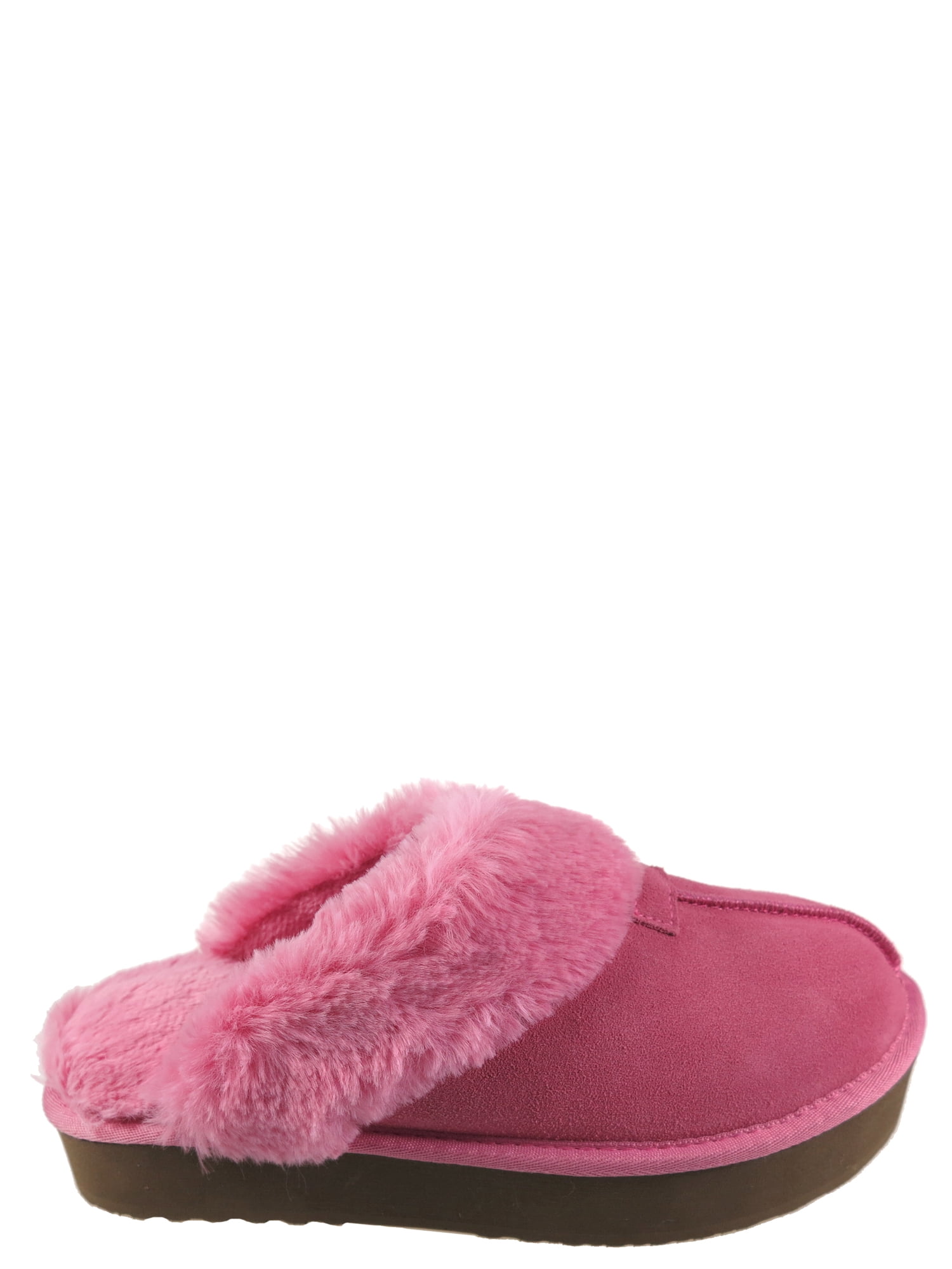 Joyspun Women's Faux Suede Platform Clog Slippers