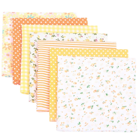 7Pcs Cotton Fabric Quarters, 20x20 Inch Multi Purpose Fabric Bundle for DIY, Quilting, Sewing Projects, Craft Supplies, Kitchen Towel & Handmade Making