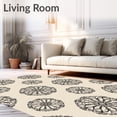 thumbnail image 2 of ODIKA 6'x9' Machine Washable Non-Slip Area Rug, Joyful Snowflake Semi Arc Entrance Decoration Winter Welcoming High Traffic Rug with Pad, Beige, 608726, 2 of 8