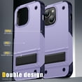 thumbnail image 4 of Designed for iPhone 15 Case, with Hidden Kickstand Military Grade Drop Protection Dustproof Hybrid Hard PC Kickstand Phone Case Cover for Men Women for iPhone 15, Lightpurple, 4 of 7
