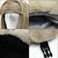 thumbnail image 4 of Xfvqtps Mens and Womens Trapper Hat with Ear Flaps Plush Fuzzy Fixed Buckle Solid Color Simplicity Thickened Windproof Coldproof Outdoor Warm Winter Hat Beige, 4 of 4