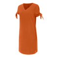 thumbnail image 3 of Vedolay Women'S Casual Dresses Women's Short Sleeve Split Maxi Dress Casual Plain Tie Dye Print Tshirt Long Dresses with Pockets,Orange S, 3 of 5