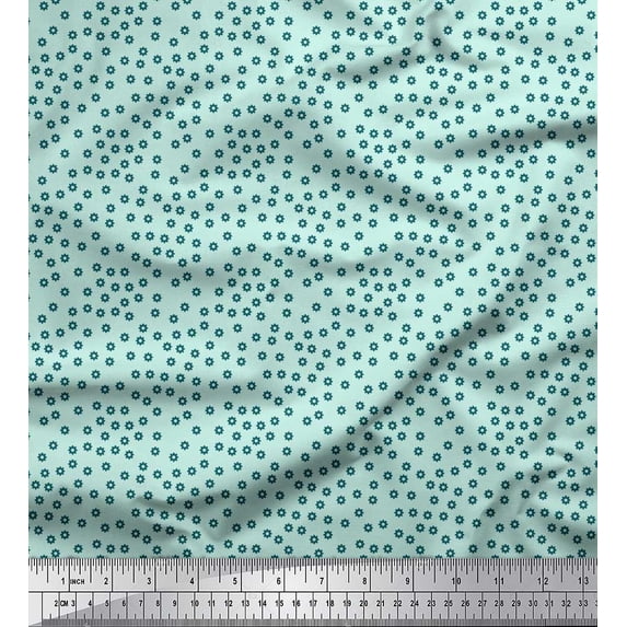 Soimoi Moss Georgette Fabric Gear Parts Shirting Print Fabric by Yard 42 Inch Wide
