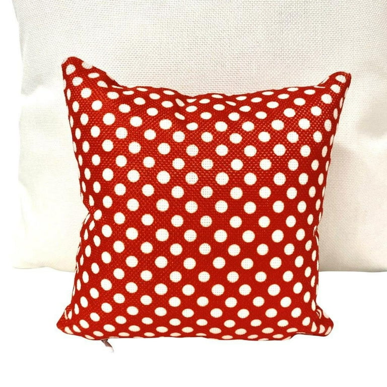 White Throw Pillow, Solid with Polka Dots