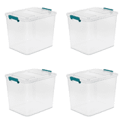 Sterilite 24 Qt. Modular Latch Box Clear Set of 4