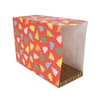 Kitty City Christmas Tree Paper Bag & Corrugate Cat Scratching Pad, Red, One Size