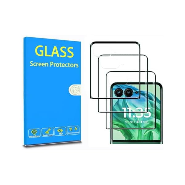 ccwonima for Motorola Razr ultra 2025 Front Screen Protector 3 Pack,Moto Razr ultra 2025 Full Cover Tempered Glass Screen Protector for Razr 2025 ultra Screen Protector Anti Scratch Bubble Free