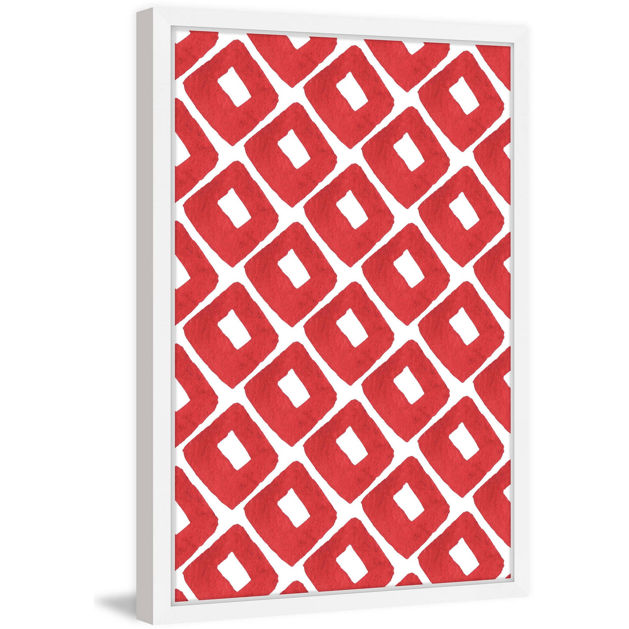 Marmont Hill "Red Squares" Framed Painting Print