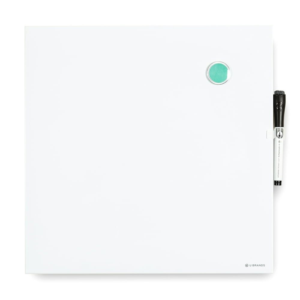 U Brands Tile Dry Erase Whiteboard with Marker and 14
