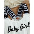 thumbnail image 4 of Bagilaanoe Toddler Baby Girls Summer Romper Sleeveless Letter Print Short Jumpsuit 9 12 18 24 Months 3T 4T One-Piece Clothes, 4 of 9
