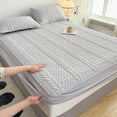 thumbnail image 5 of Winter Warm Breathable Quilted Cotton Fitted Sheet Mattress Cover Protective Non-slip Skin Care Bedding for Allergy Relief Sensitive Skin Sleepers, Ukhbmc | Dark Gray, 5 of 9