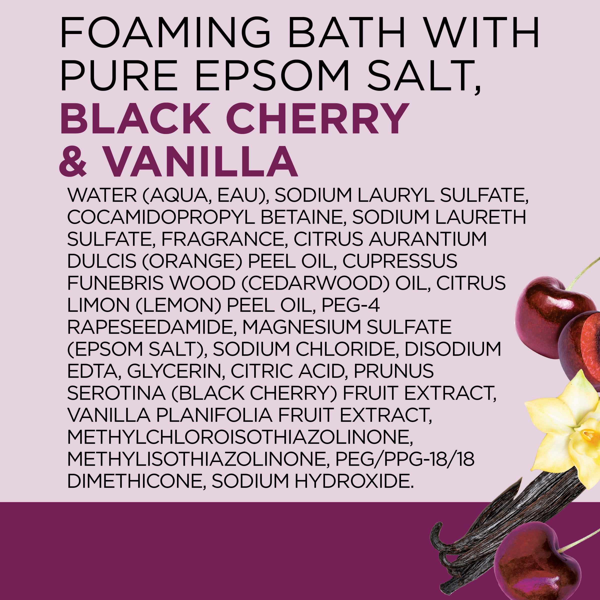 Dr Teal's Black Cherry & Vanilla Foaming Bath with Pure Epsom Salt & Essential Oils, 34 fl. oz.