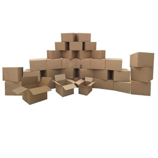 SmoothMove Classic Moving/Storage Box Kit, Half Slotted Container (HSC),  Assorted Sizes: (8) Small, (4) Med, Brown/Blue,12/CT - Office Express  Office Products