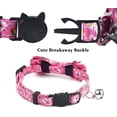 thumbnail image 4 of Collier pour Chat avec nœud Papillon et Clochette Motif Floral Rose, 4 of 5