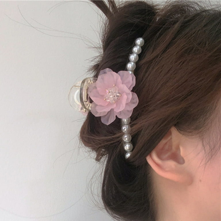 Pink pearl hair accessories deals