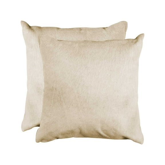 18" x 18" x 5" Natural Torino Cowhide Pillow 2 Pack