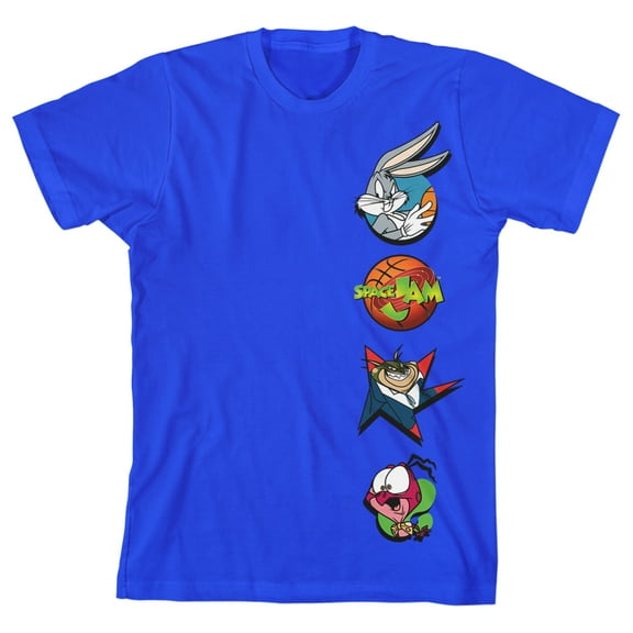 Space Jam Characters and Logo B0y's Royal Blue T-shirt