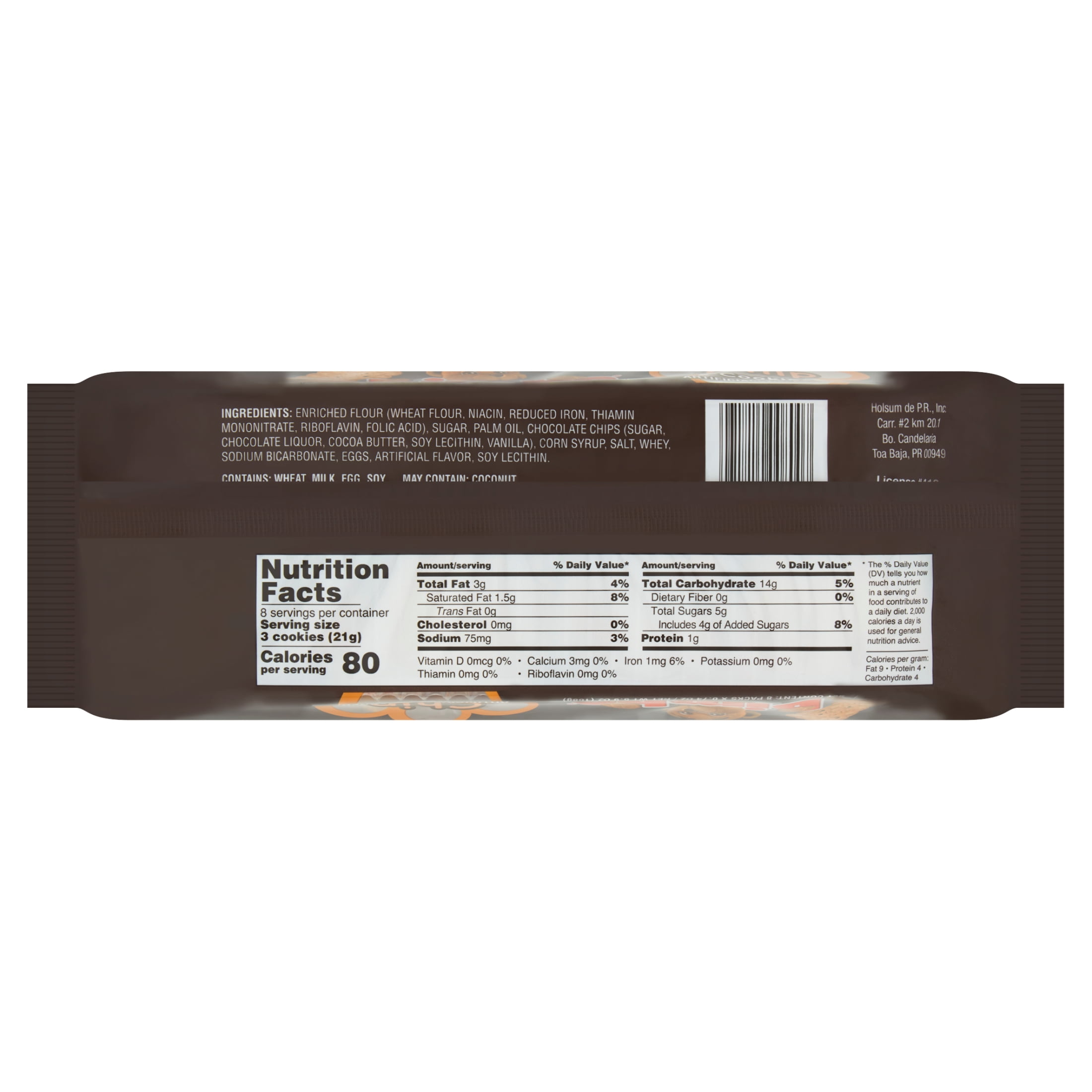 Bimbo Bar Baked Cookies Chocolate Chip, Multipack, 0.74 oz, 8 Count
