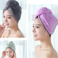 thumbnail image 4 of PATLOLLAV Hair Drying Towel,Bath Cap Ultra Absorbent Coral Velvet Dry Hair Hat Bath Shower Makeup Fast Drying Head Hair Towel Wrap Bathing Spa Swimming Twist Turban Hat Dry Cap Towels Gift, 4 of 4