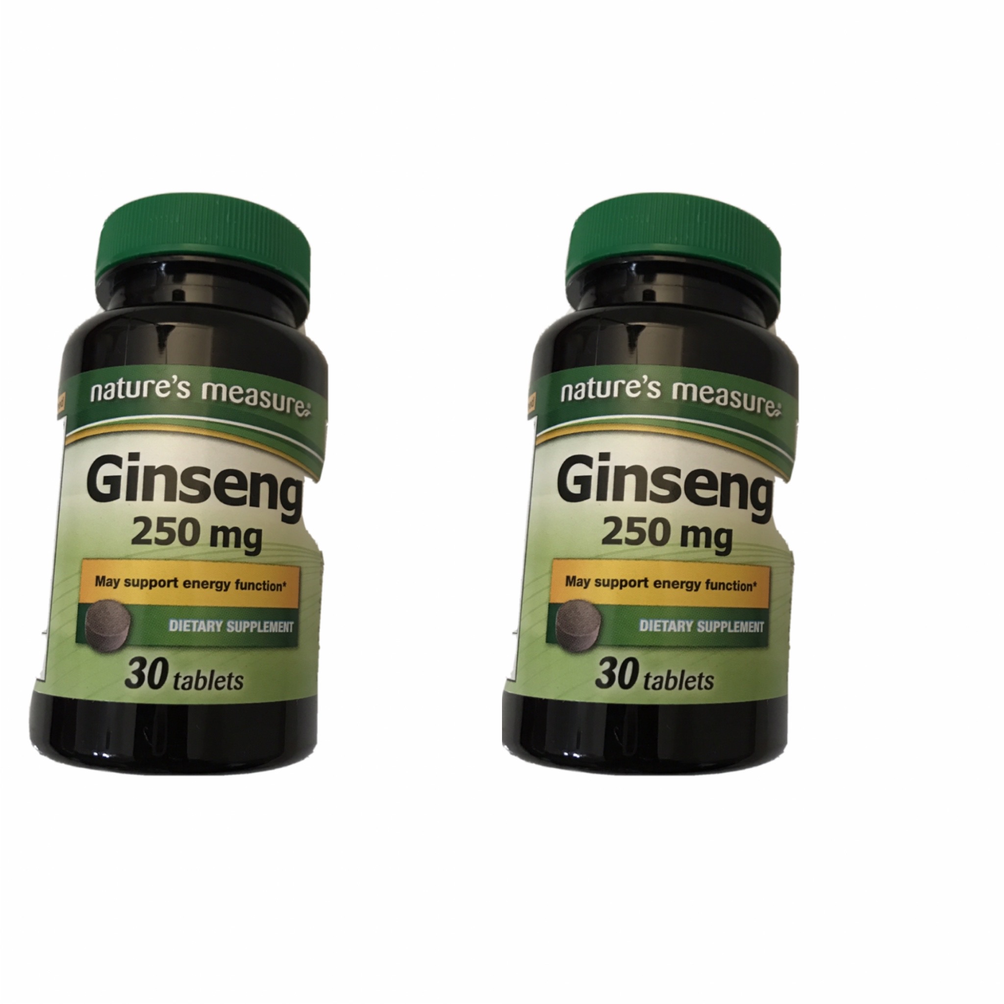 2 Nature's Measure Ginseng 250 mg Dietary Supplement 30 tablets Each