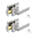 thumbnail image 1 of 2 PCS Cerradura de Manija,Cerradura de Manija de Puerta,Manijas de Bloqueo de Puerta de Privacidad,con Llaves,Mango Reversible Que Soporta Puertas de Mano Lzquierda y Derecha (Plata), 1 of 9