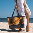 thumbnail image 5 of Kdxio Solar System Paper Art for Beach Bag for Women Large Beach Tote Bag Waterproof Sandproof Swim Bag with Zipper Pockets Beach Vacation Travel, 5 of 6