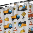 thumbnail image 3 of Cartoon Construction Vehicles Cones Gray Pattern Shower Curtain 36"x72" ,Bathroom Decorative Shower Curtains Set with 12 Hooks,Modern Waterproof Washable Shower Curtain, 3 of 6