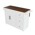 thumbnail image 4 of Resenkos Kitchen Island Cart with Foldable Top & Storage, Mobile Breakfast Bar on Wheels, White, 4 of 16