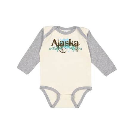 Inktastic Alaska Grunge Boys or Girls Long Sleeve Baby Bodysuit