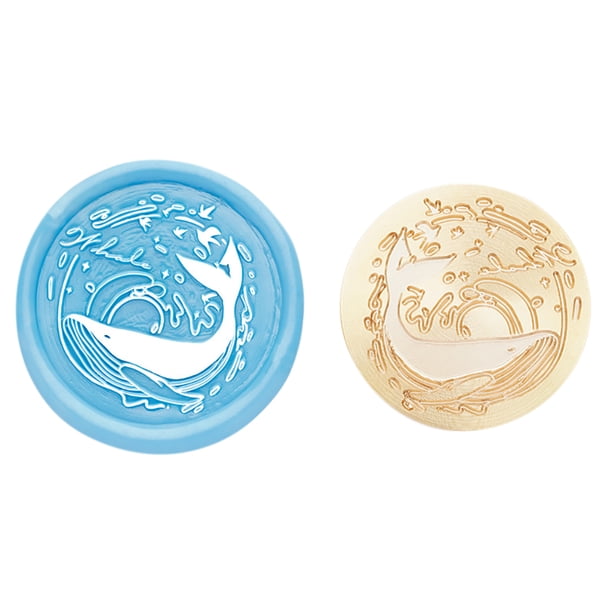 Estampilla Cabeza de sello de cera de ballena retro Cabeza de sello de pintura de fuego 3D de latón Decoración de bricolaje (silencioso) Tmvgtek Libre de BPA