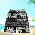 thumbnail image 6 of Mens Womens Beach Shorts Fashion Drawstring Baggy Elephant Printed Short Pants Black White Stripes, 6 of 9