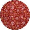thumbnail image 2 of Addison Rugs Mayfield Premium Machine Washable Transitional Holiday Snowflake Red Round Rug, 8' x 8', 2 of 6