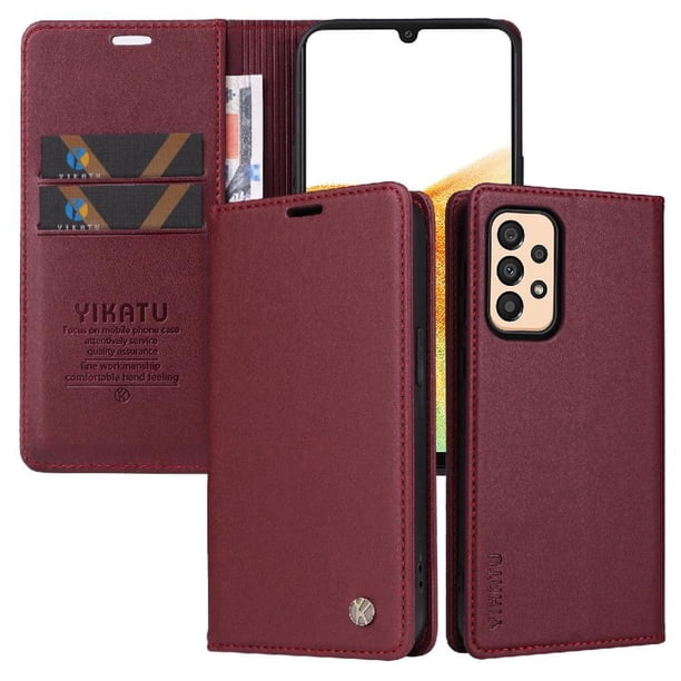 Funda para Samsung Galaxy M23 5G Estuche de Cuero PU Tipo Cartera con Ranuras para Tarjetas y Cierre Magnético